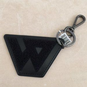 TUMI x Westbrook Keychain KEY Fob Ring Dangler Black Leather Leash Clip 2.6x3.9"